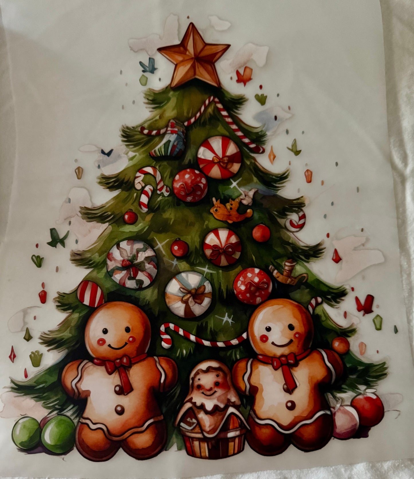 Large Shirt Transfer Gingerbread Tree CH-030