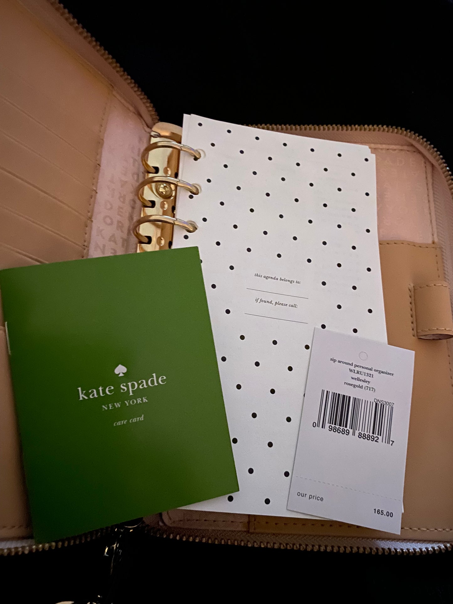 Kate Spade Retired Rose Gold Planner, Key Chain, 3pc Desk Set & More! Never Used!