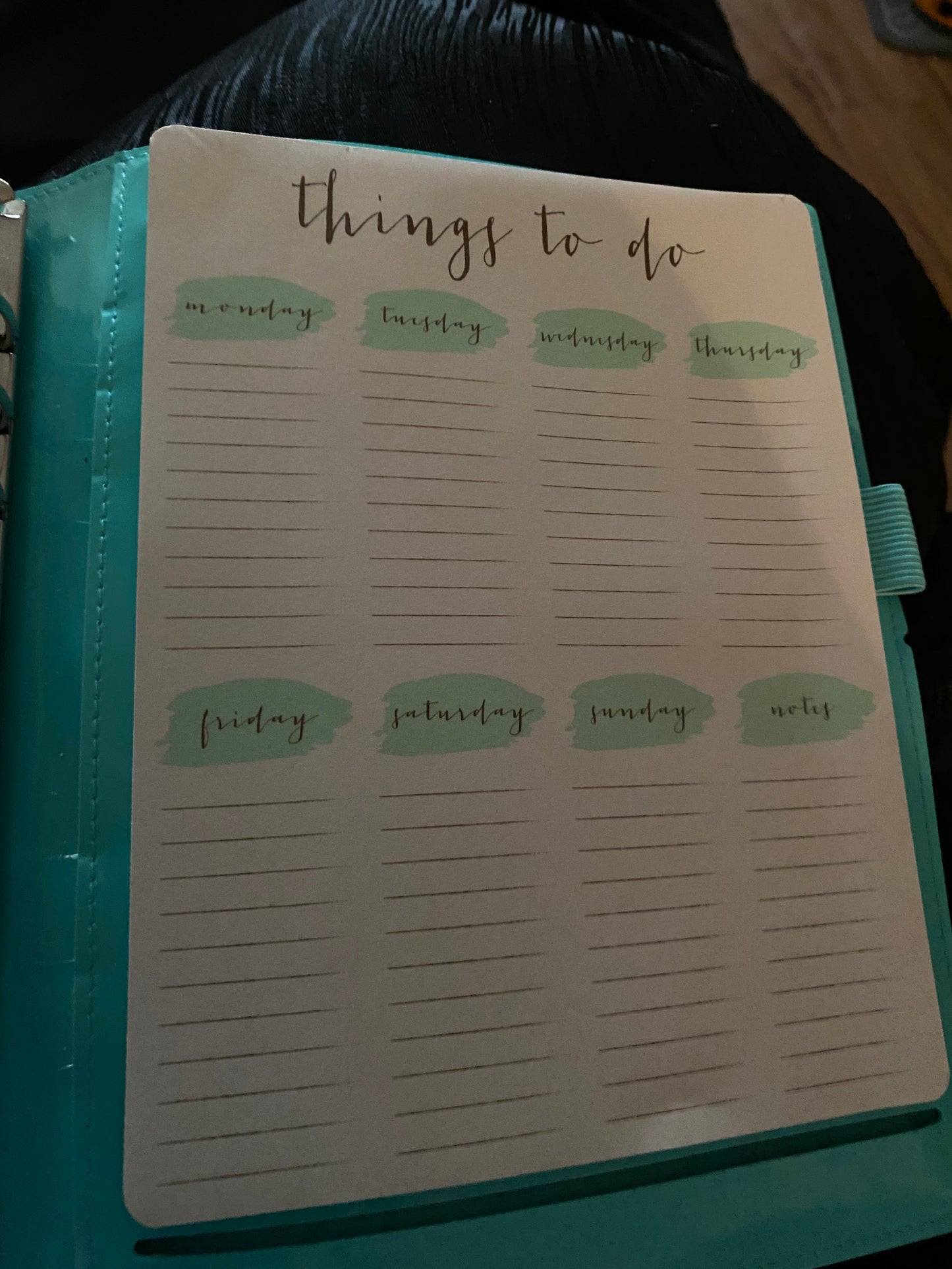 Filofax Turquoise Patent Planner. Rarely Used, Excellent Condition. Many accessories included! (See description for details)