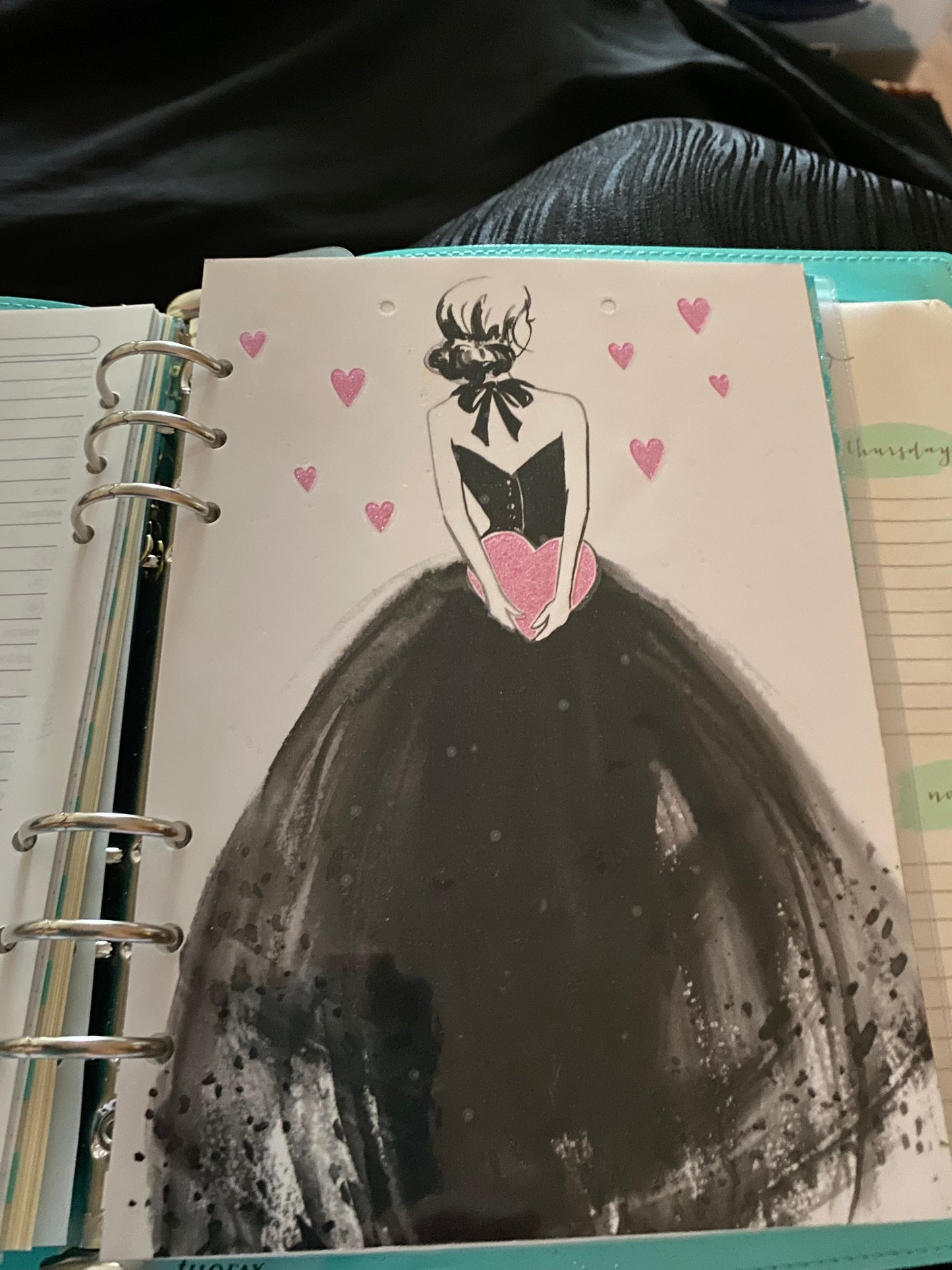 Filofax Turquoise Patent Planner. Rarely Used, Excellent Condition. Many accessories included! (See description for details)