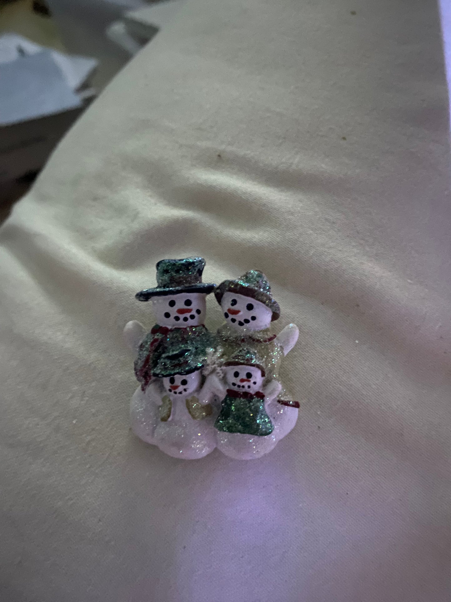 Vintage Snowman Family Brooch