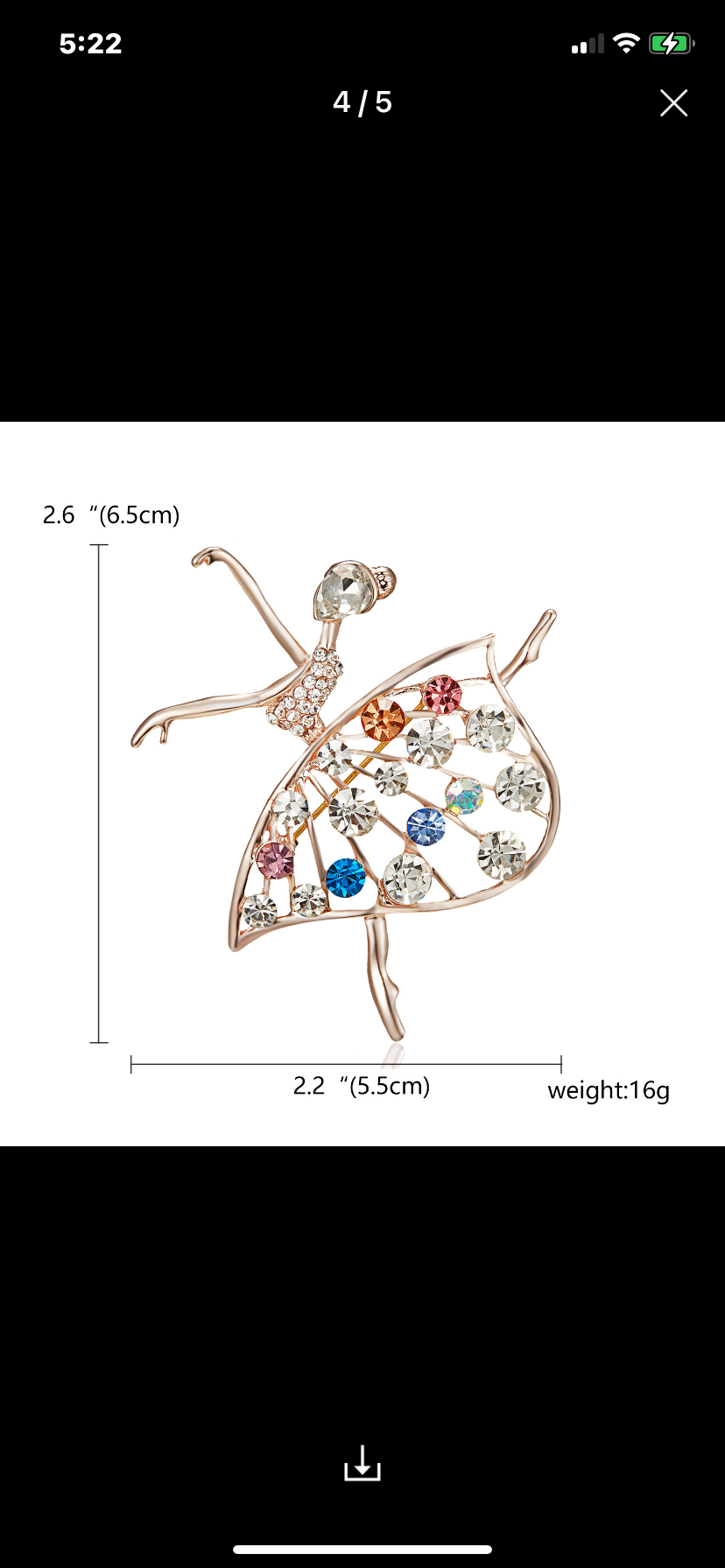 Fashion Ballerina Alloy Enamel & Rhinestones