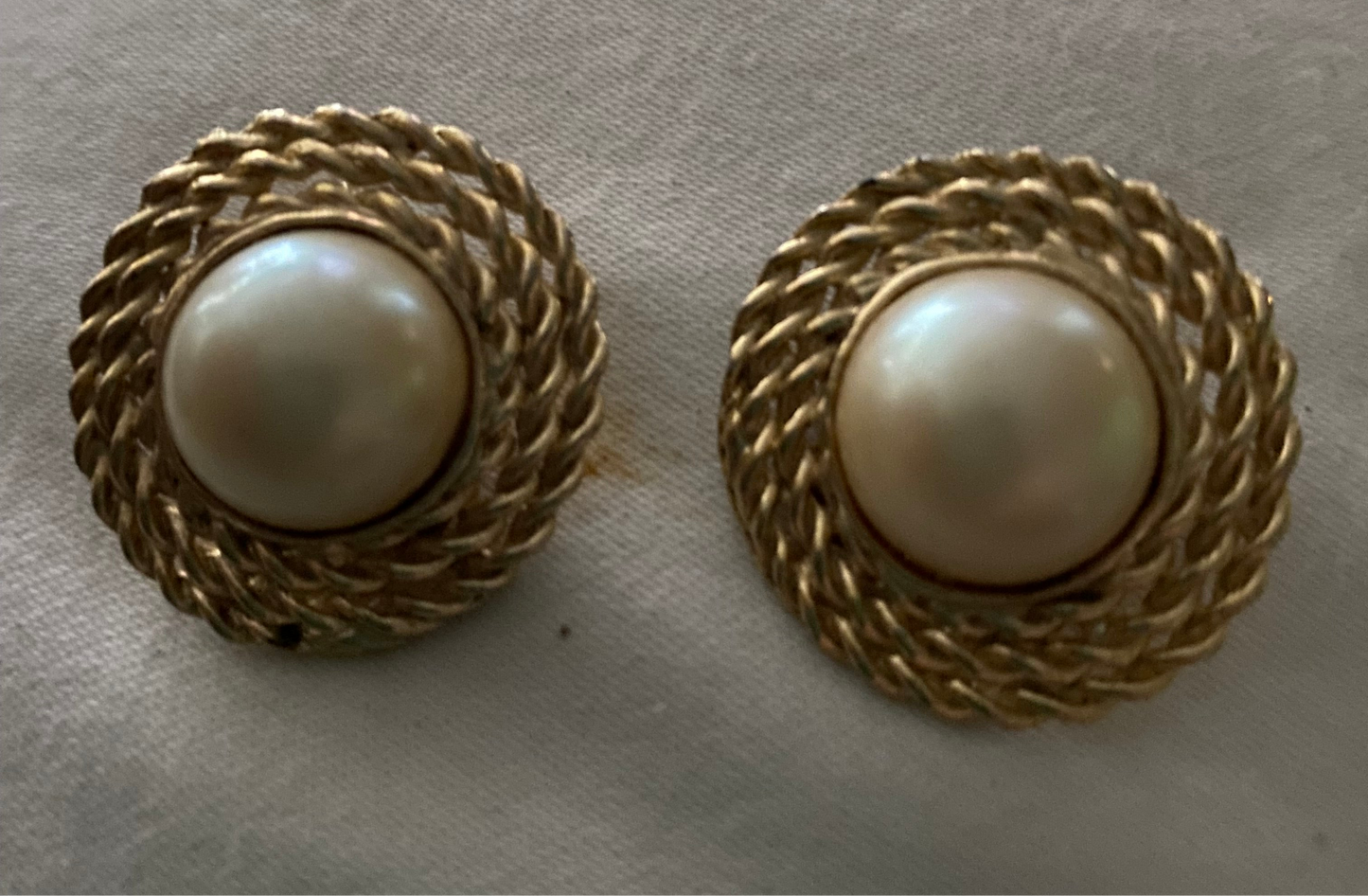 Vintage “Chanel inspired” Pearl clip on Earrings