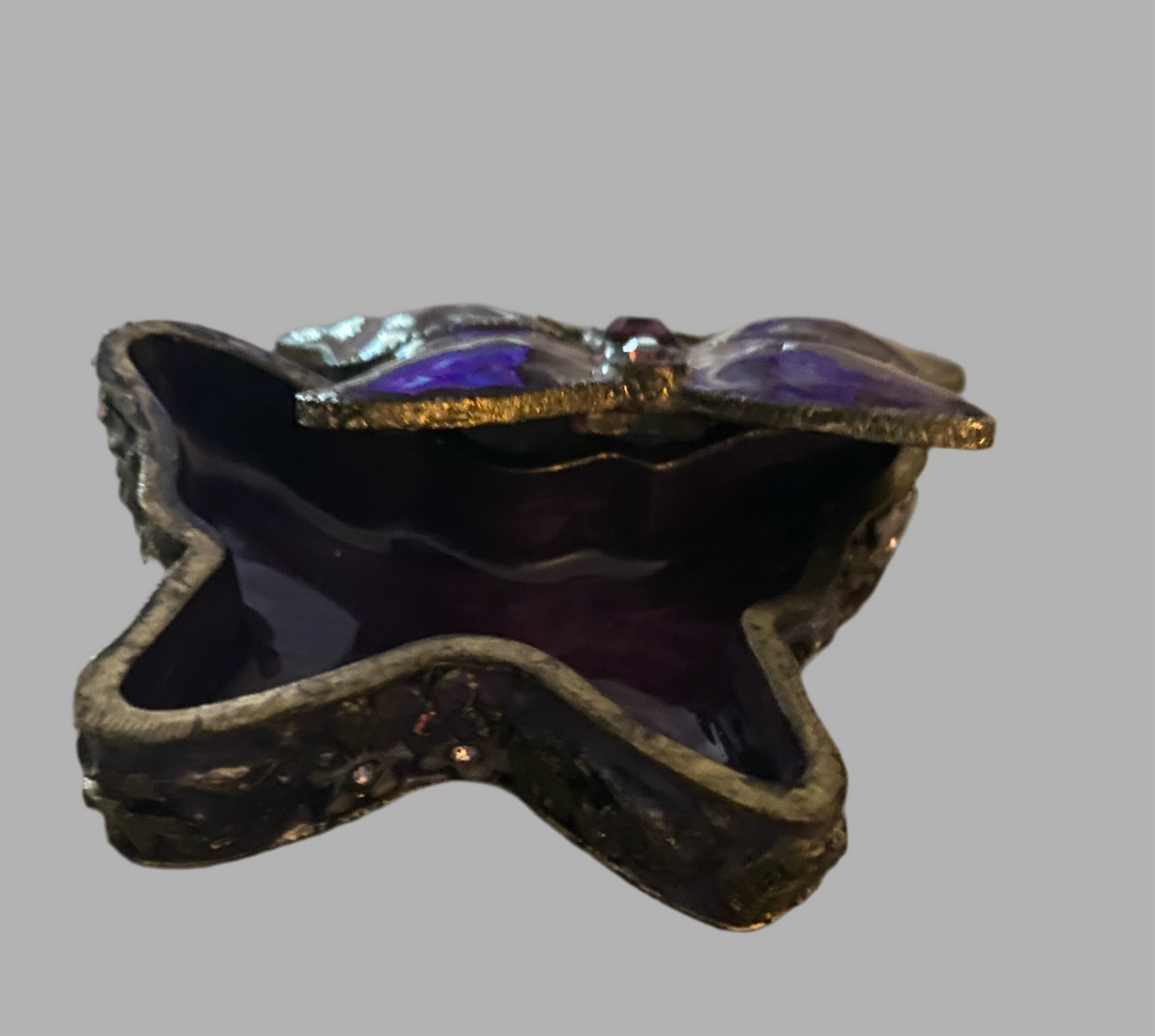 Small Vintage Butterfly Trinket Box.