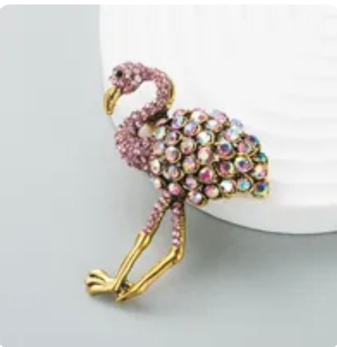 A/B Rhinestone Flamingo