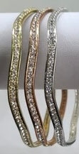 Laminated Gold THREE TONE BANGLES Set of 6