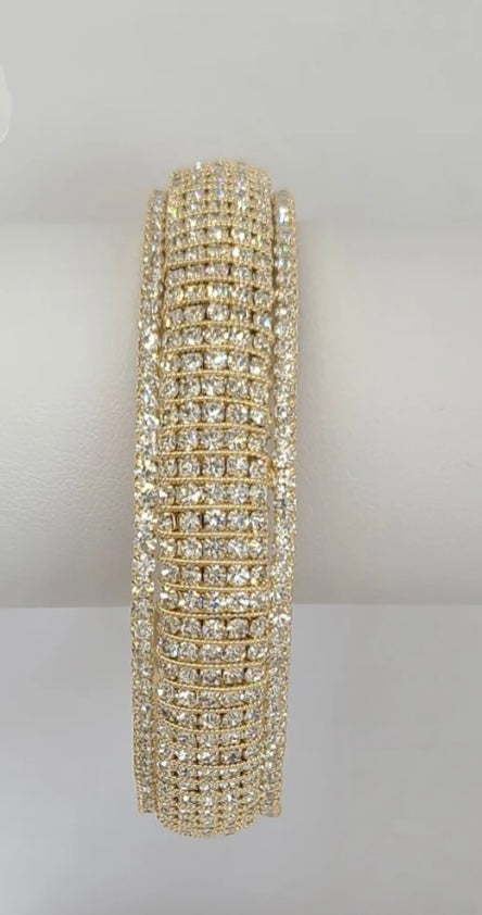 Laminated Gold 16mm Zircon Bangle