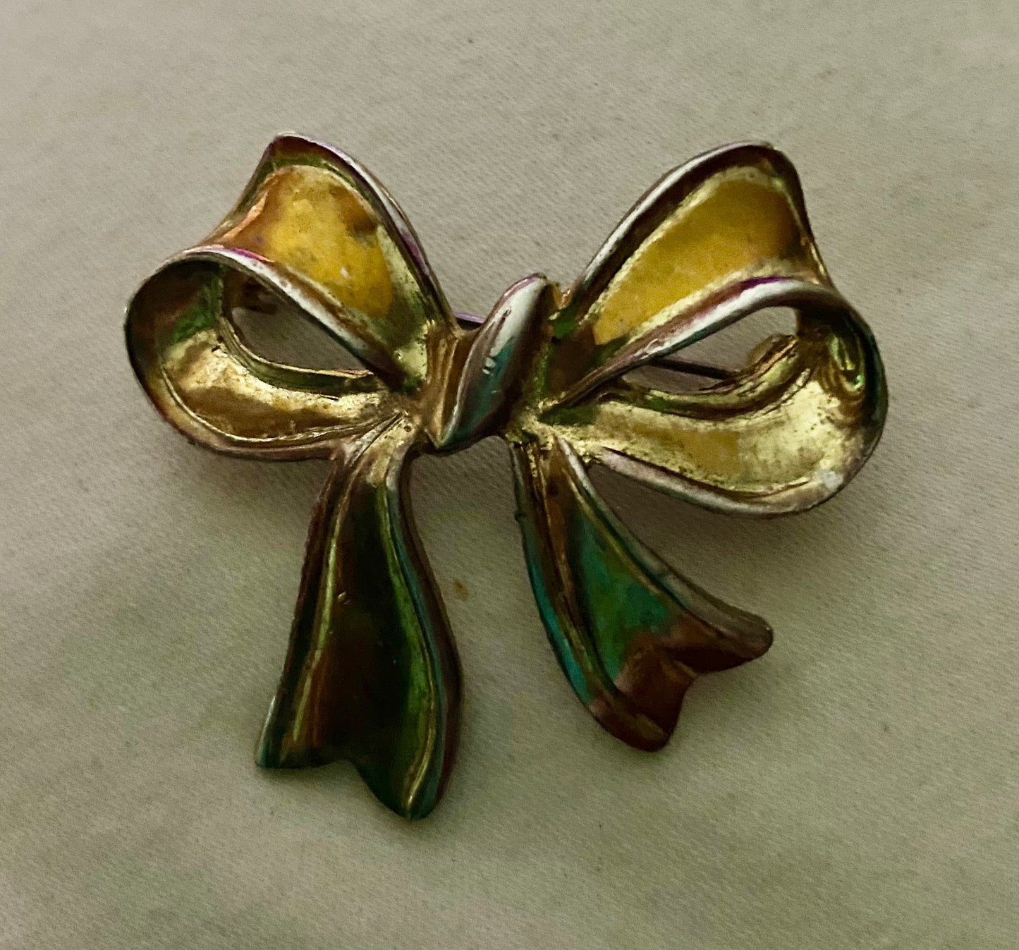 Vintage Two-toned Bow Brooch