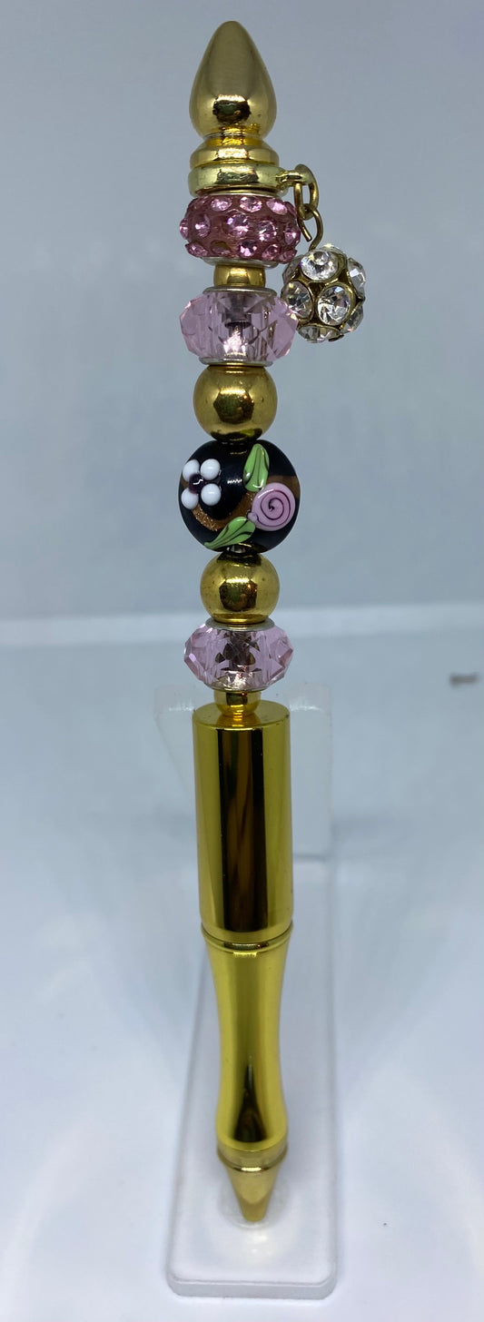 Write In Style! Gold Pen, Gold, Lavender & Black Accents New
