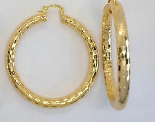 Laminated Gold Hoop Earrings