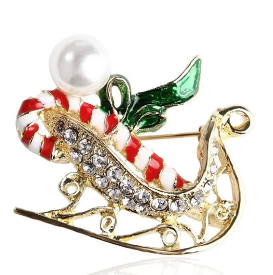 Diamond Sleigh Brooch