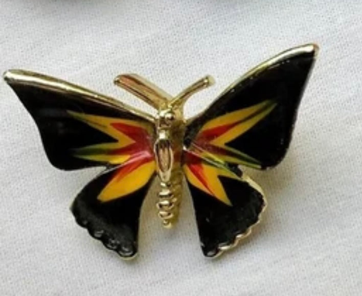 Vintage Enamel Butterfly Brooch
Orange and Gold Metal