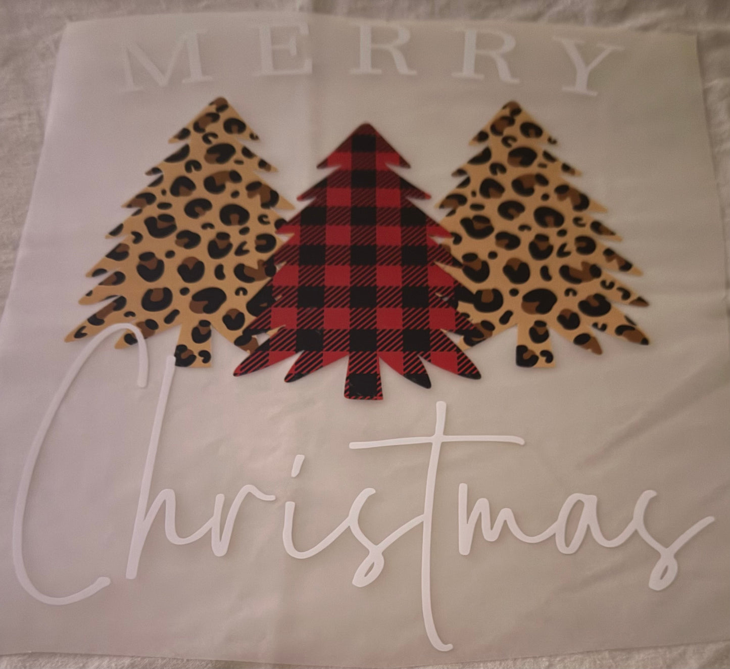 Large Shirt transfer. 3 Trees Merry Christmas CH-011