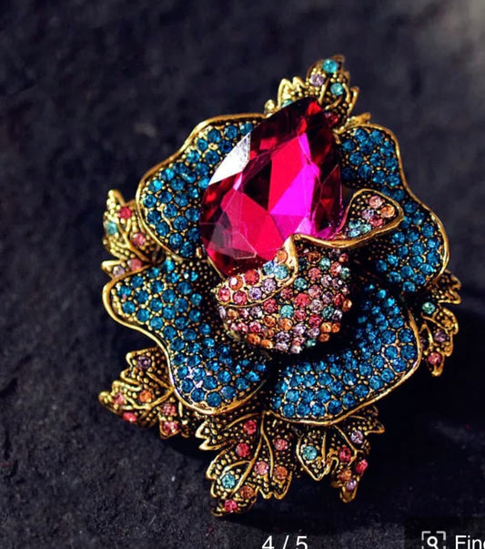 Large Multi Colored Brooch