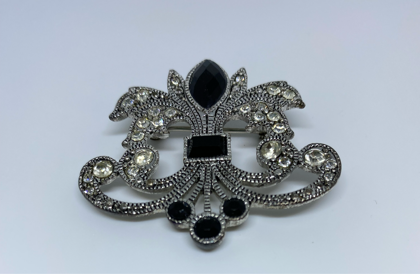 Att Deco Silver Marcasite Brooch