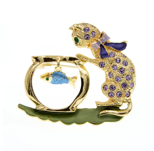 Blue/Purple Cat In Fish Bowl