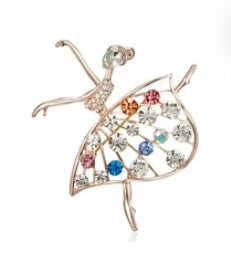 Fashion Ballerina Alloy Enamel & Rhinestones