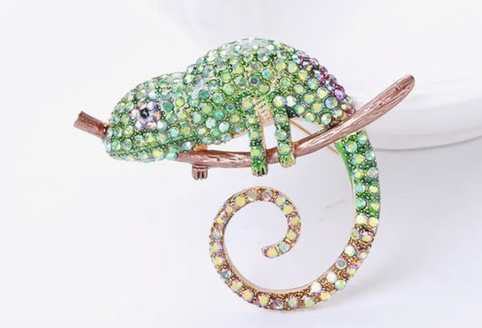Colorful Chameleon Brooch