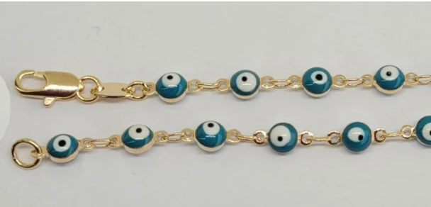 Evil Eye Link Bracelet 7.5"