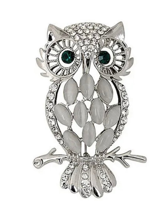 Silver Owl Brooch