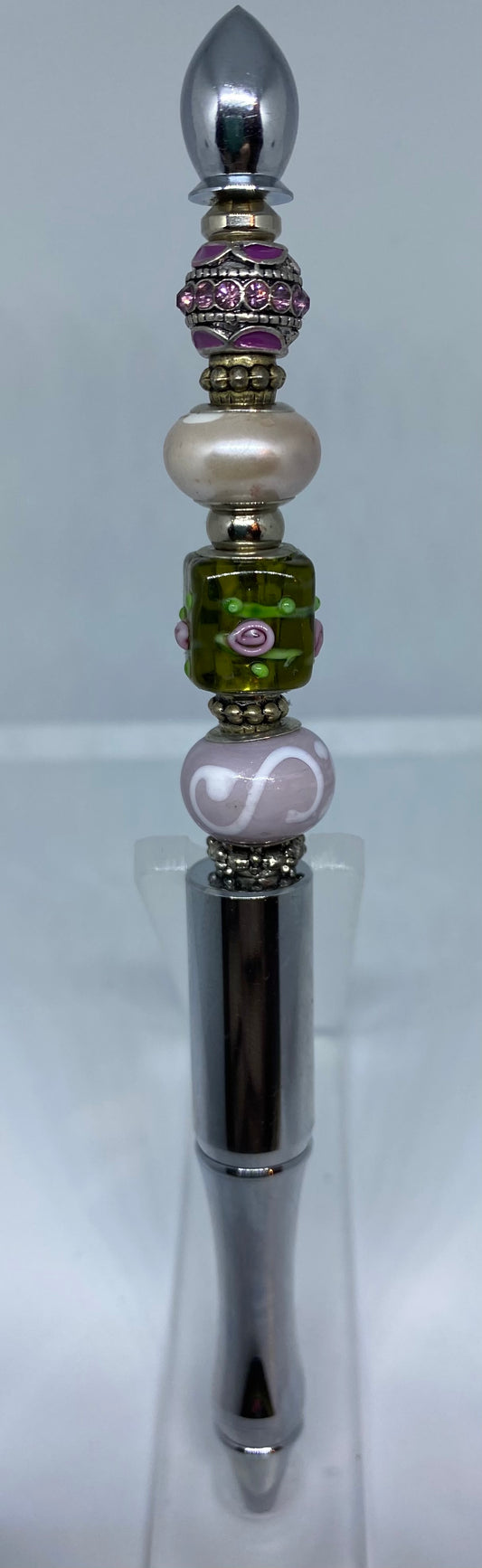 Write In Style! Silver Pen, Lavender, Gold & Pearl Accents. New