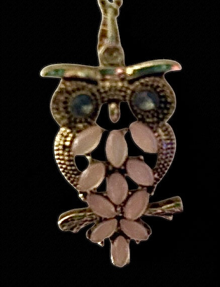 Vintage Owl Necklace Antique Gold Finish