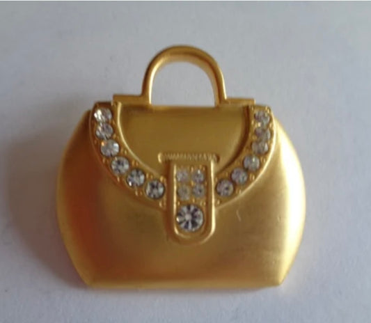 Vintage JJ Goldtone/ab
Stones Handbag Brooch