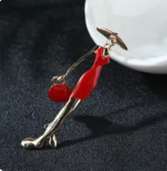 Red Lady Brooch