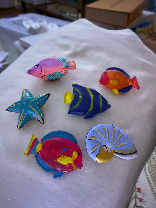 Set of 6 Vintage Button Covers