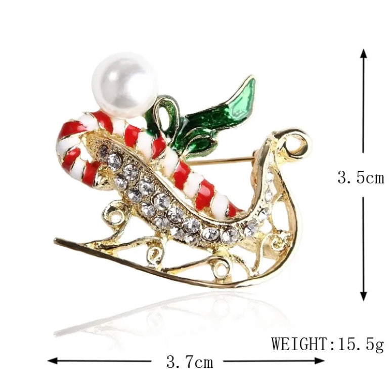 Diamond Sleigh Brooch