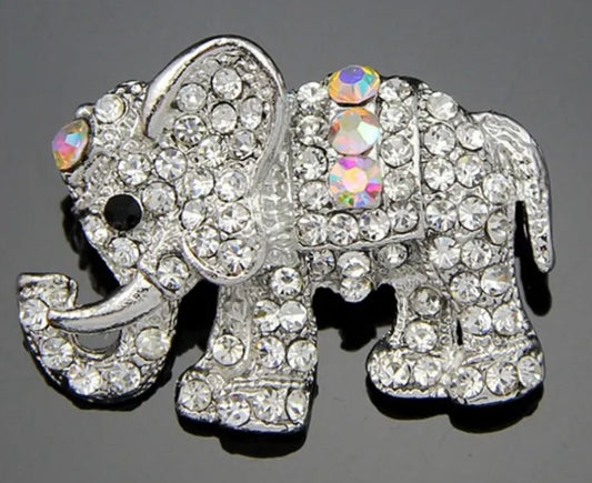 Silver Elephant Brooch