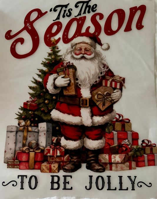 Large Shirt Transfer Tis The Season…Santa & Tree CH-027