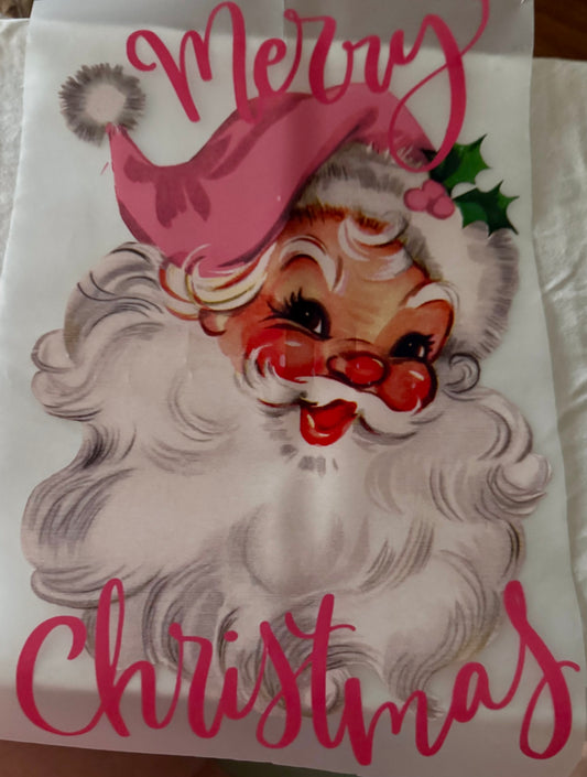 Large Shirt Transfer Large Pink Santa CH-031