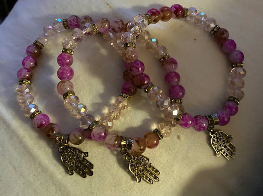 Purple Hand Of Hamsa/Hand of Fatima
Evil Eye Protection Bracelet