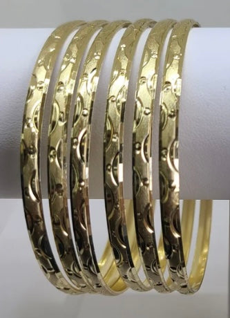 Gold Laminate Bangles Size Lg (3in) in Diameter