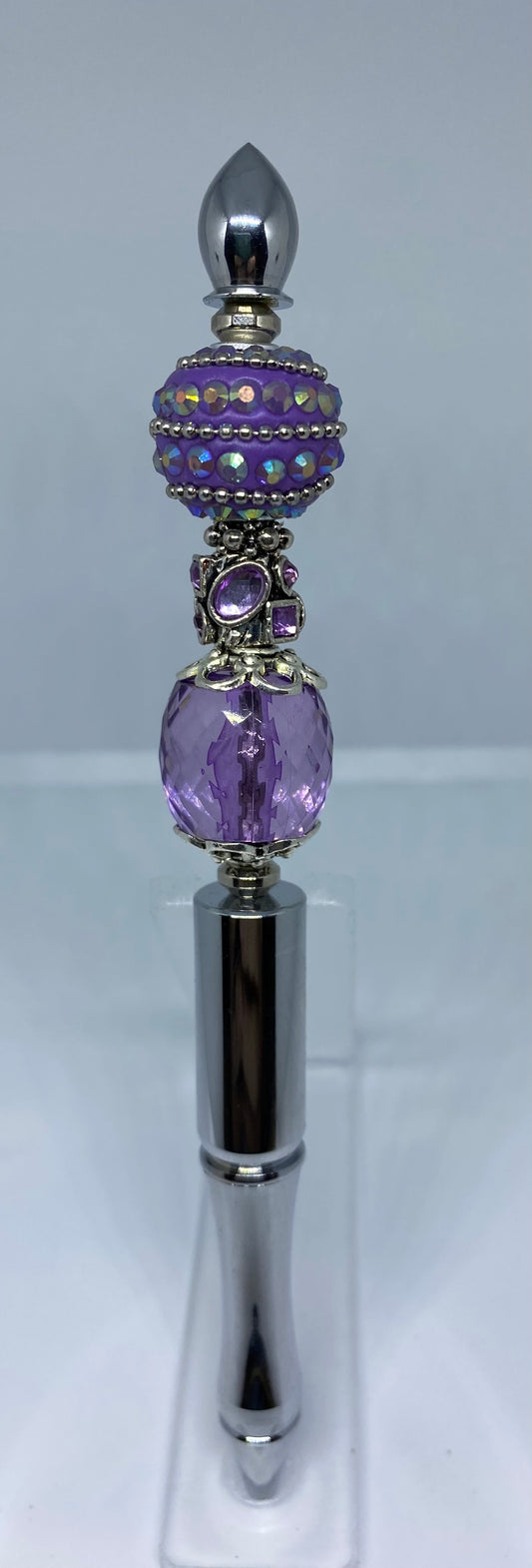 Write In Style! Silver Pen, Accented in Purple Bling! New