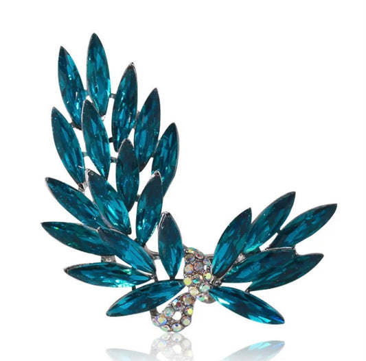 Blue Leaves Brooch