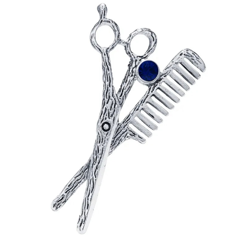 Silver Scissor & Comb