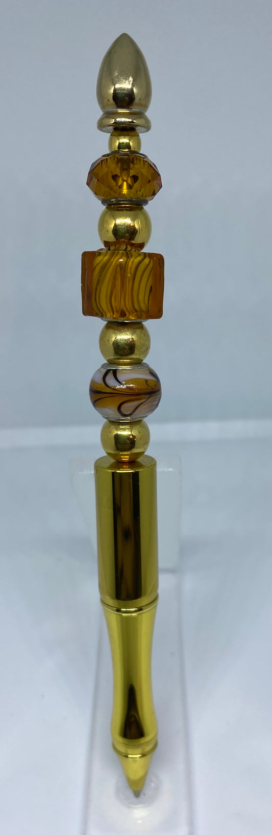 Write In Style! Gold Pen, Brown & Gold Accents. New