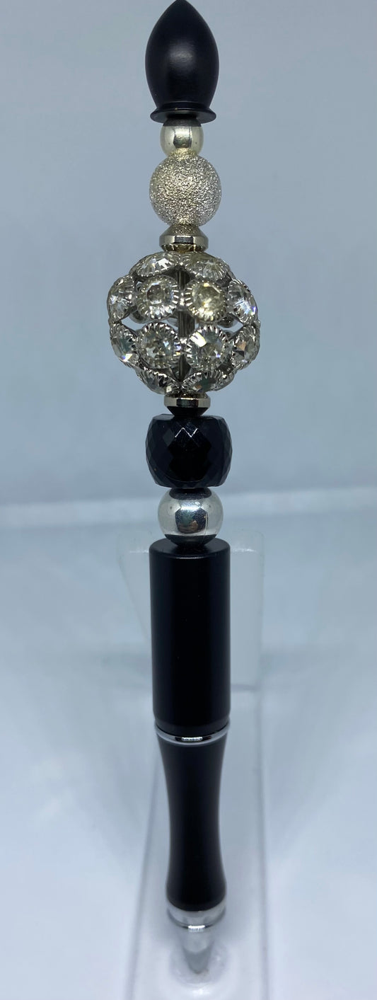 Write In Style! Black Pen, Bling, Bling! New