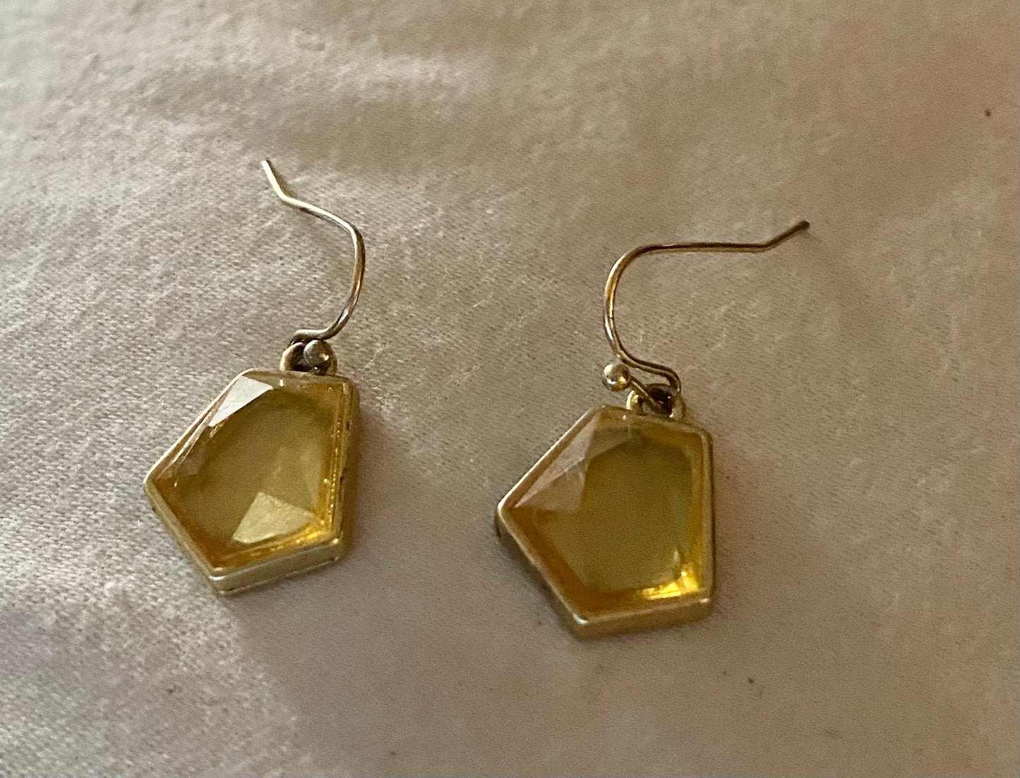 Beautiful Yellow Color Glass Earrings