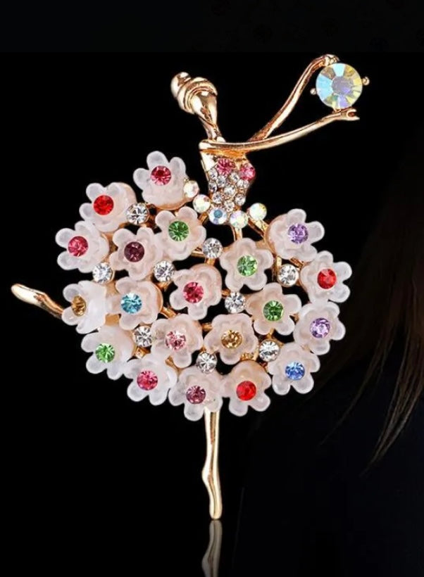 Romantic Ballerina Flower Brooch