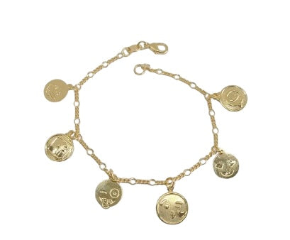 Laminated Gold Emoji Bracelet