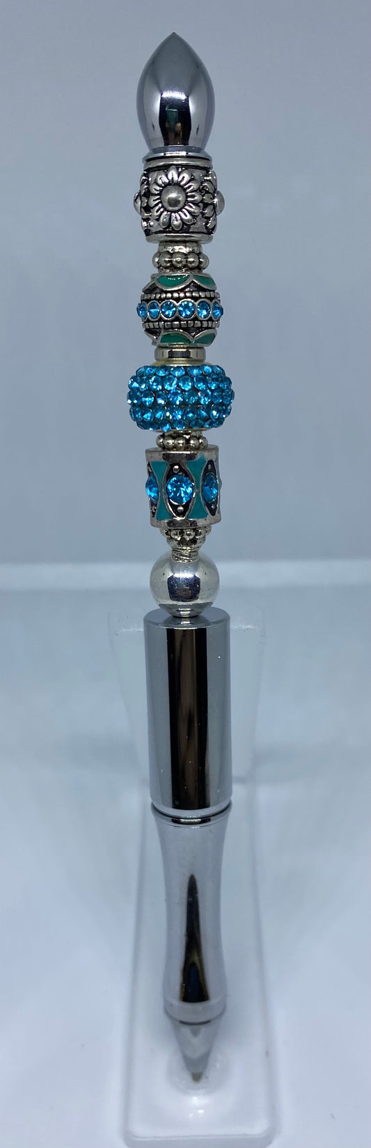 Write In Style! Silver Pen, Beautiful Blue & Silver Accents. New