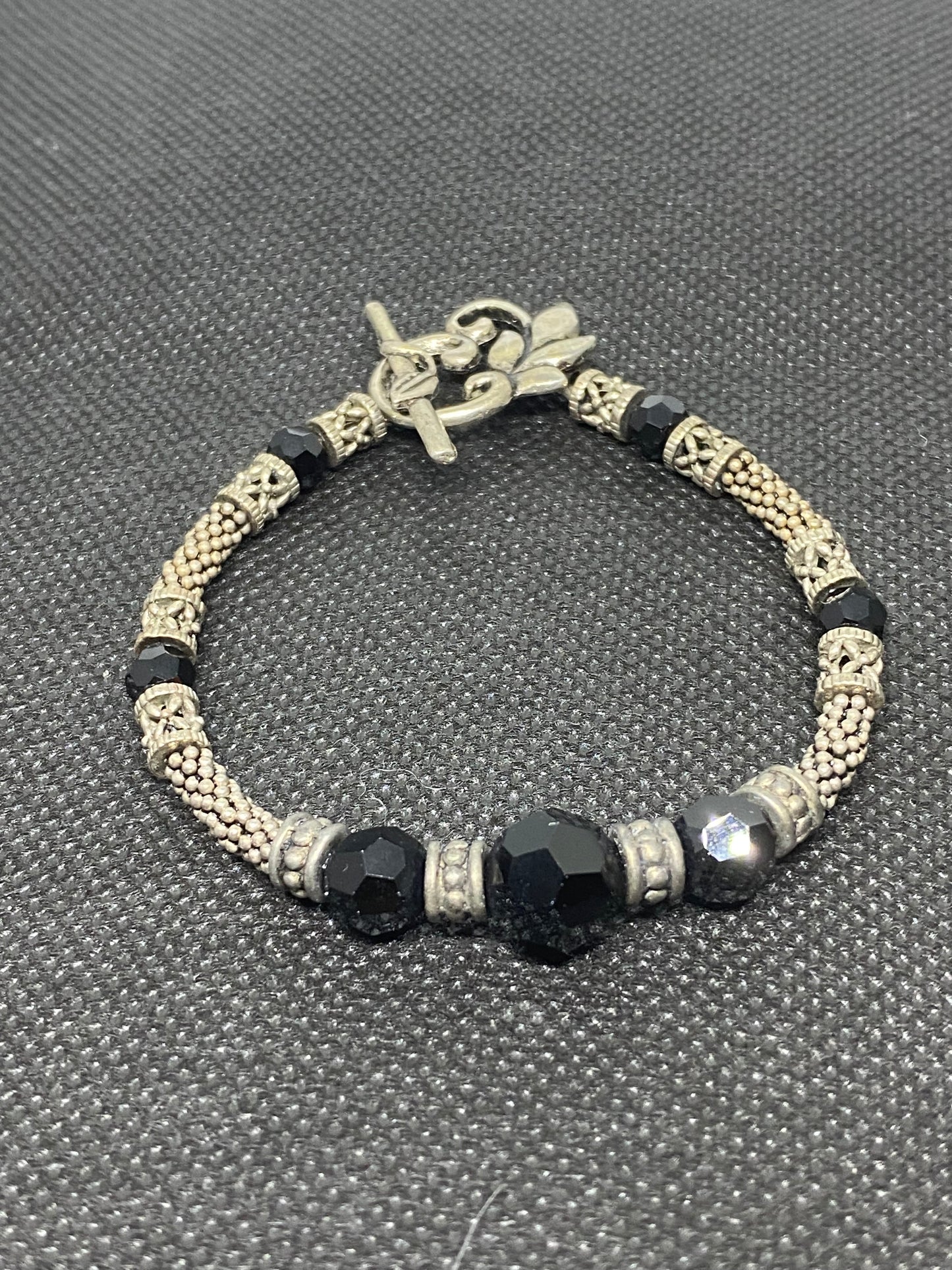 Handmade Sterling Silver & Black Swarovski Crystals.