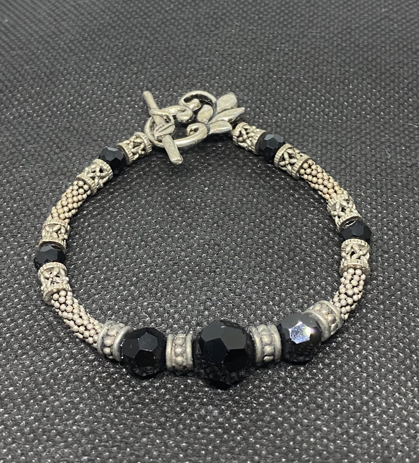 Handmade Sterling Silver & Black Swarovski Crystals.