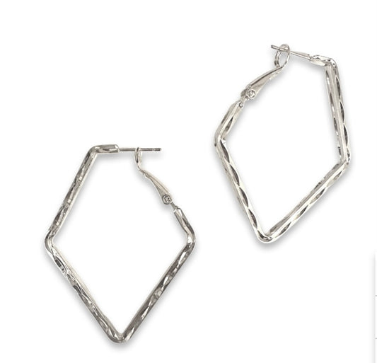 Vintage Silver Diamond Cut Earrings